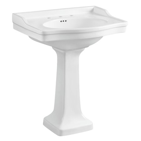 Kingston Brass VPB3308 Porcelain Pedestal Sink, White VPB3308